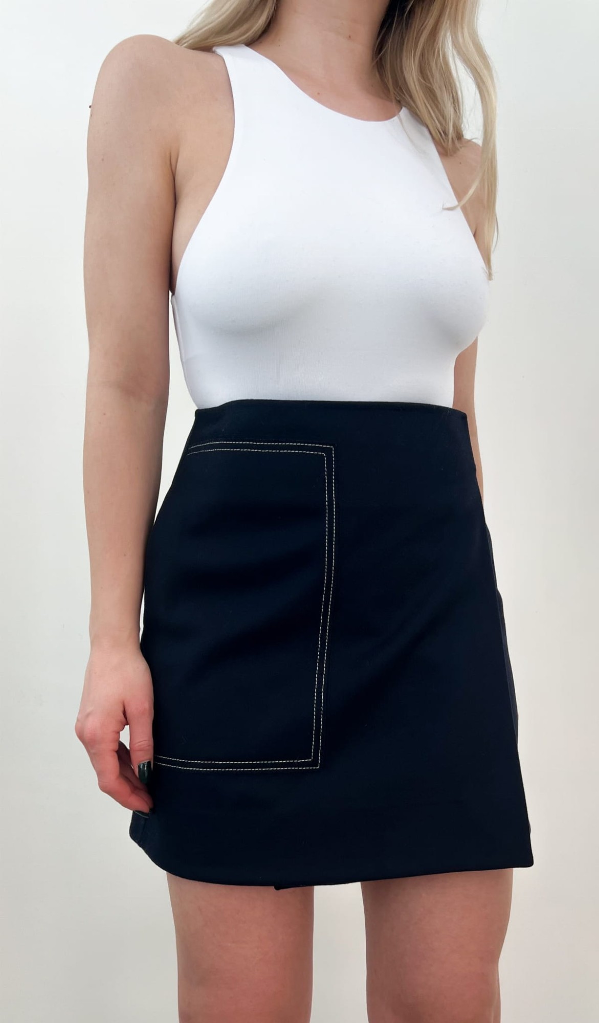 COS granatowa spódnica wełniana 