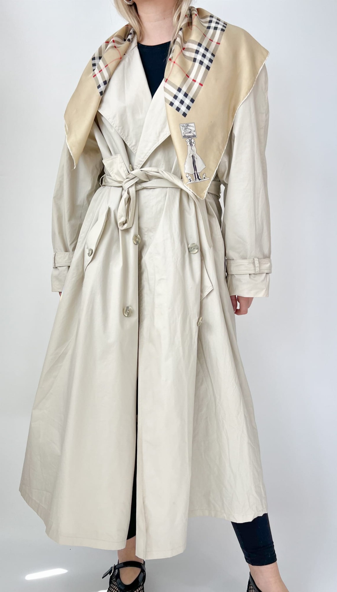 Trencz vintage oversize bawełna 