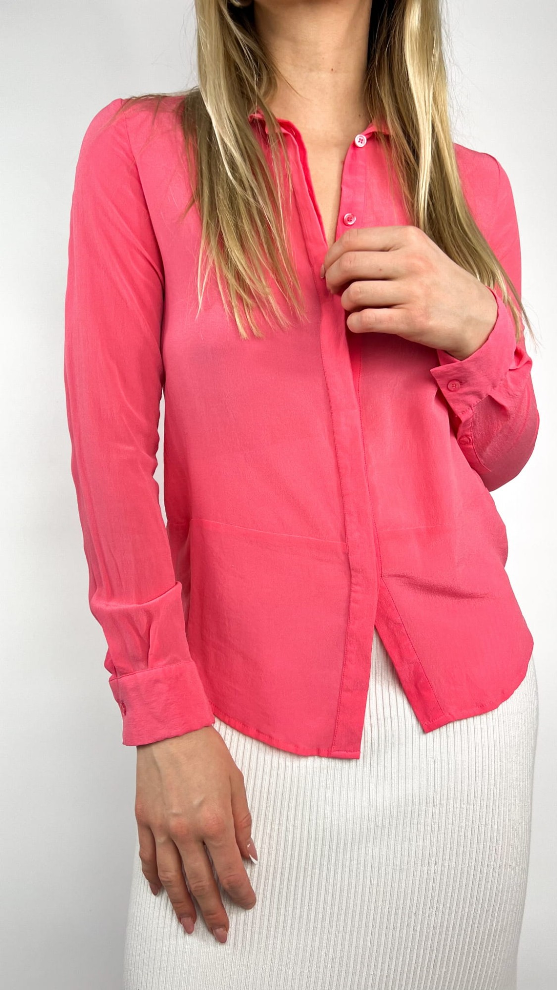 Gina Tricot różowa koszula 100% jedwab 