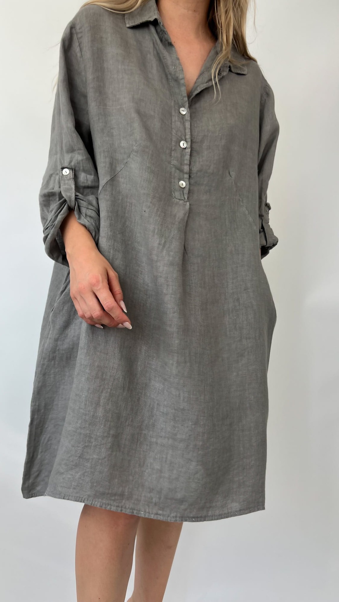 Włoska sukienka 100% len 