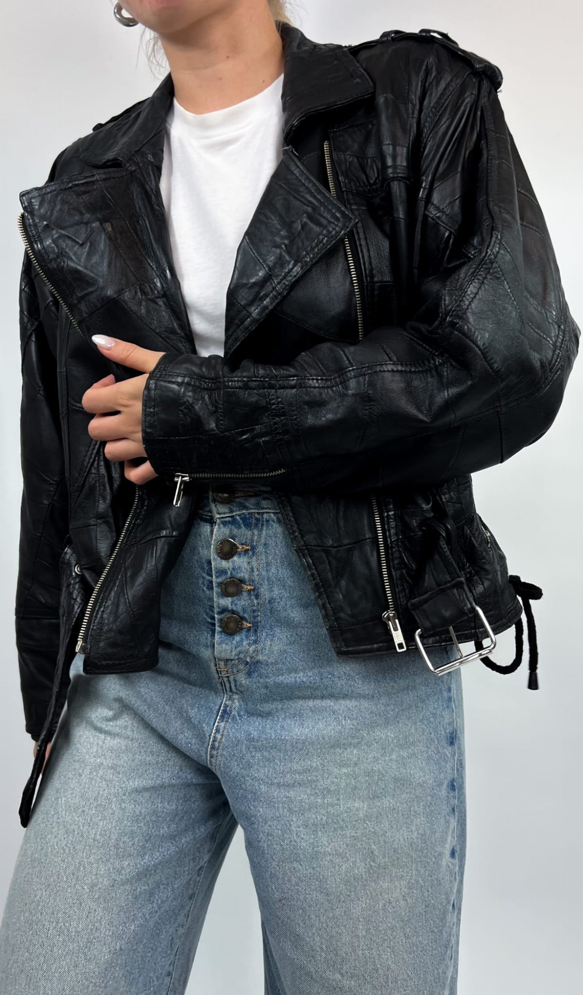 Vintage ramoneska skórzana 