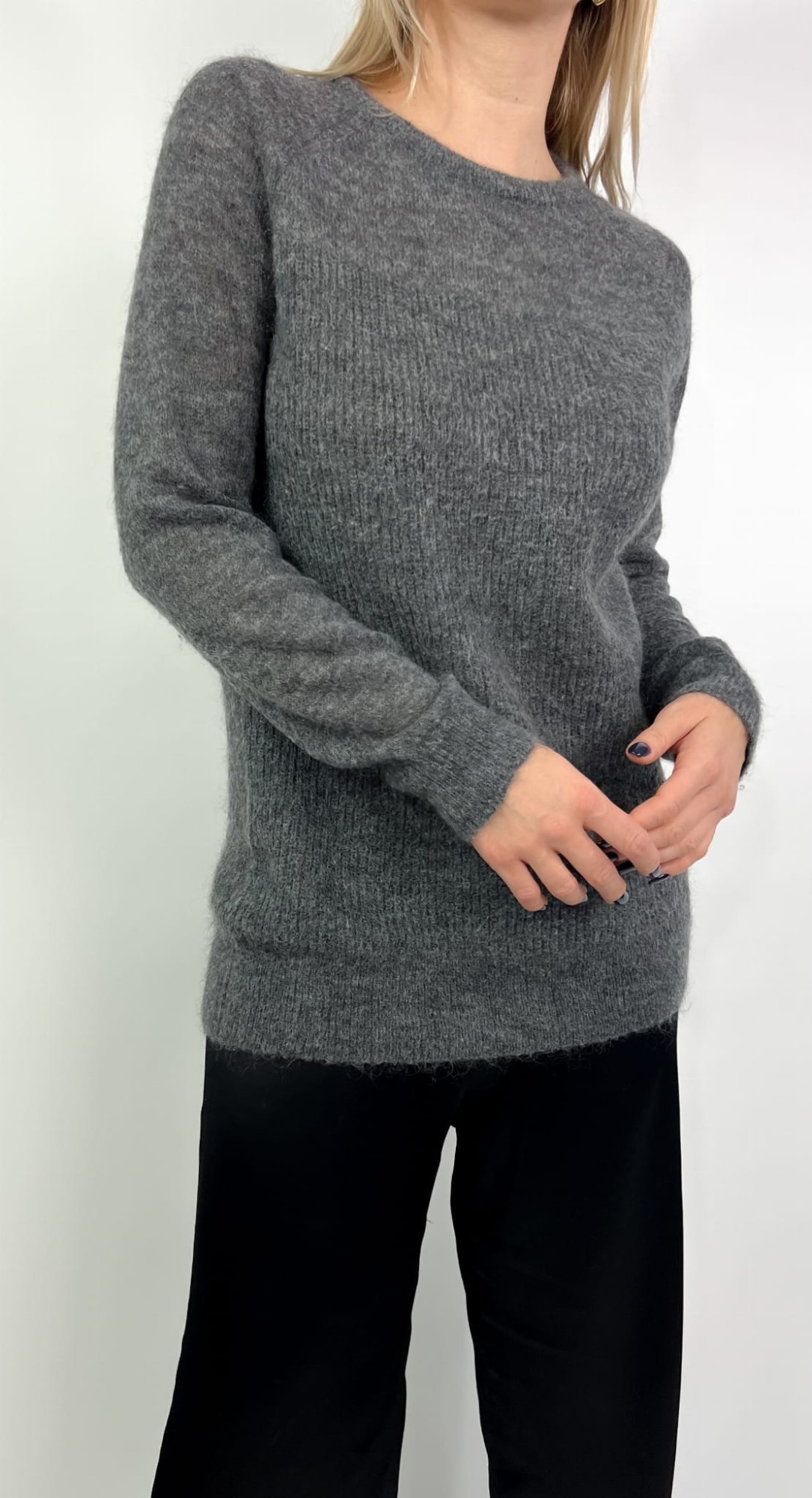 Filippa K szary sweter kid mohair/wełna