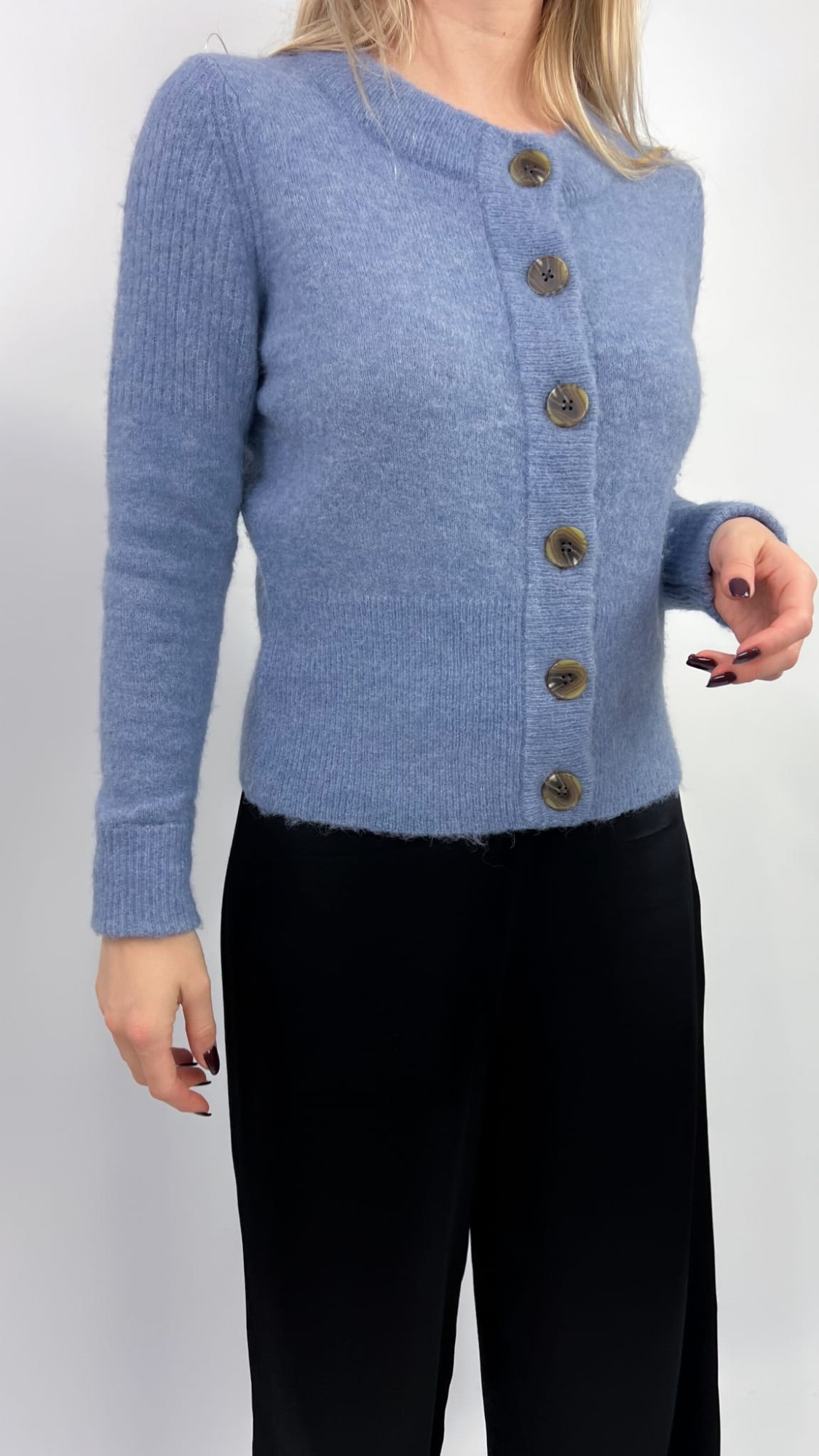 Selected Femme kardigan niebieski wełna/alpaka 