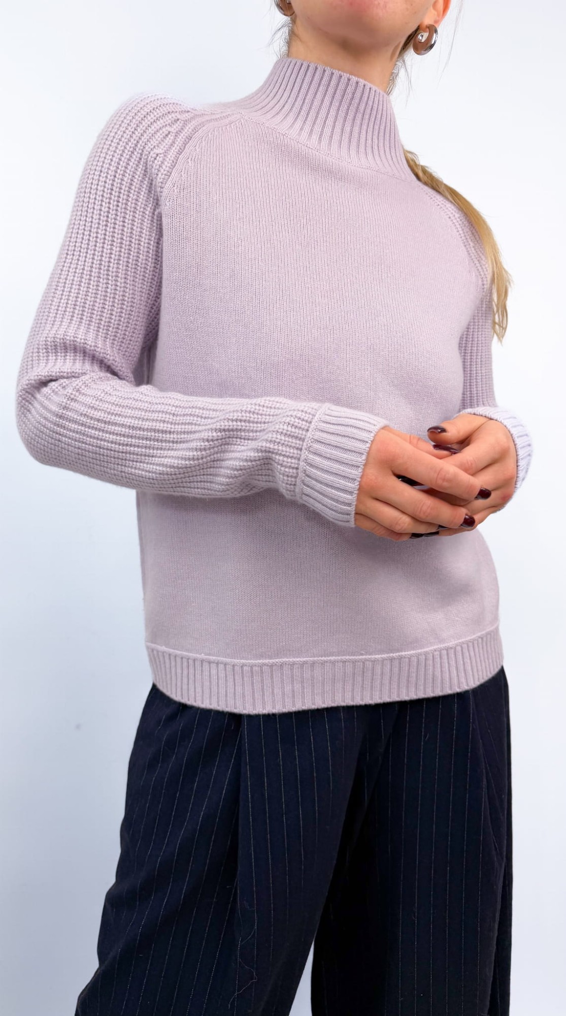 Madeline lawendowy sweter wełna/kaszmir 