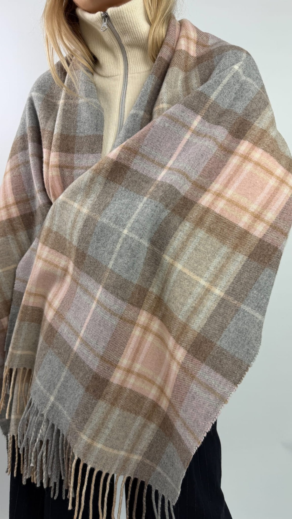 Jean Paul szalik w kratkę wełna 