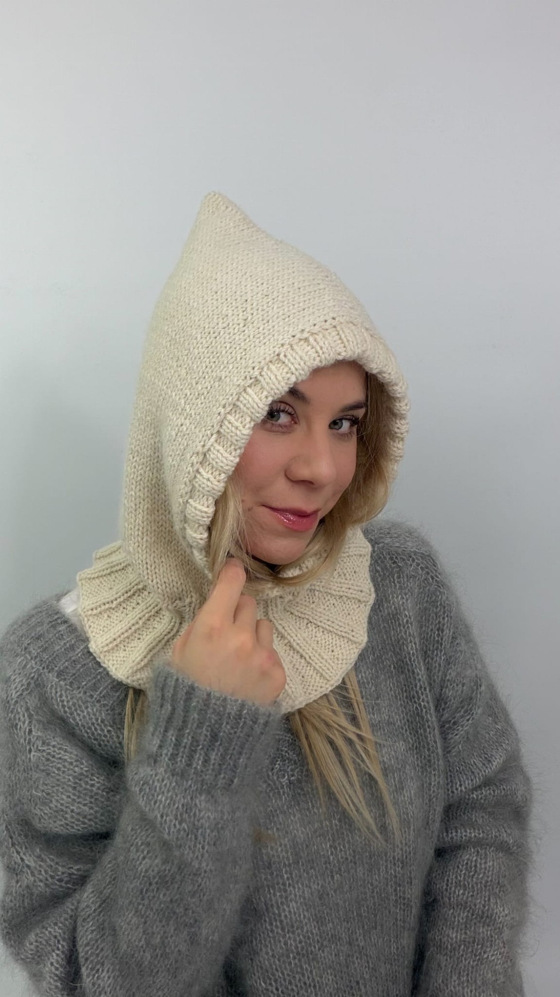 Balaclava welniana Handmade 