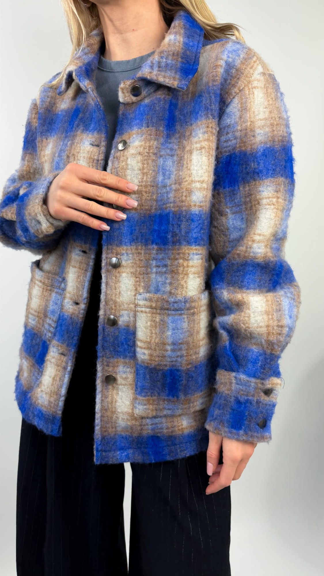 Noella koszula z wełną w kratę 