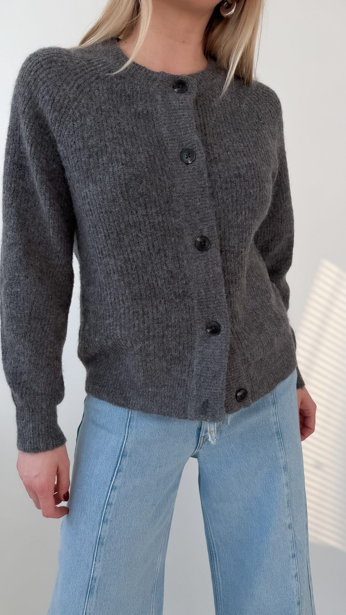 Selected Femme kardigan szary wełna/alpaka