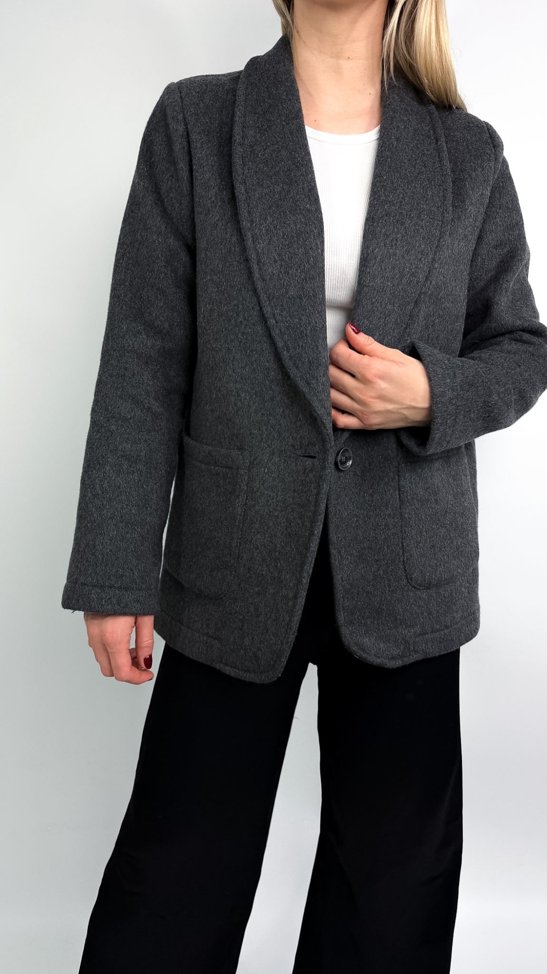 Moshi Moshi Mind marynarka szara wełna 