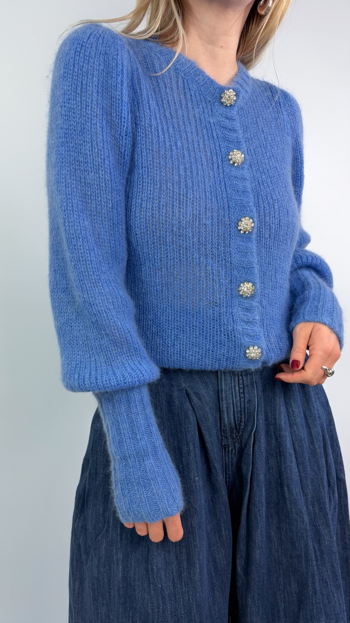 Dea Kudibal kardigan błękitny moher/wełna 