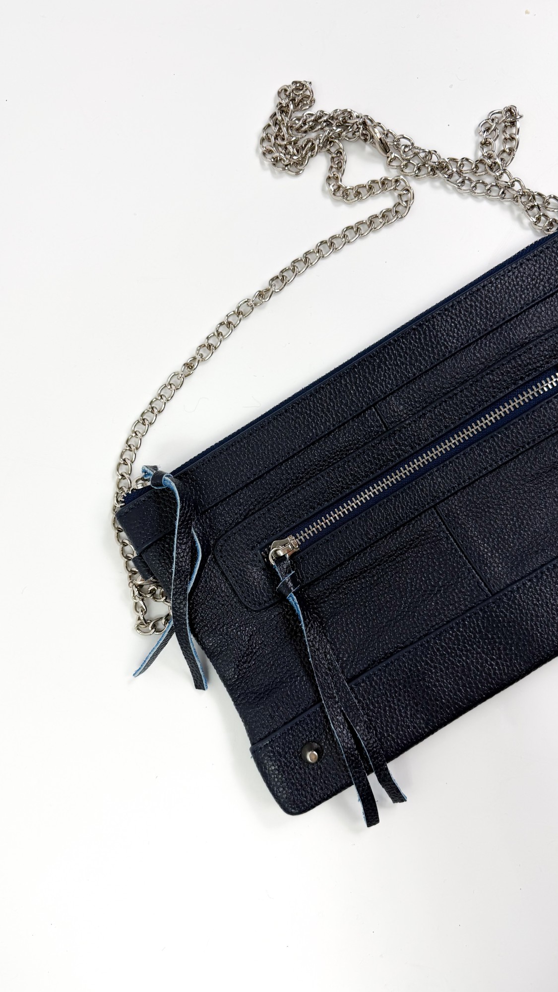 Granatowa torebka skóra naturalna 