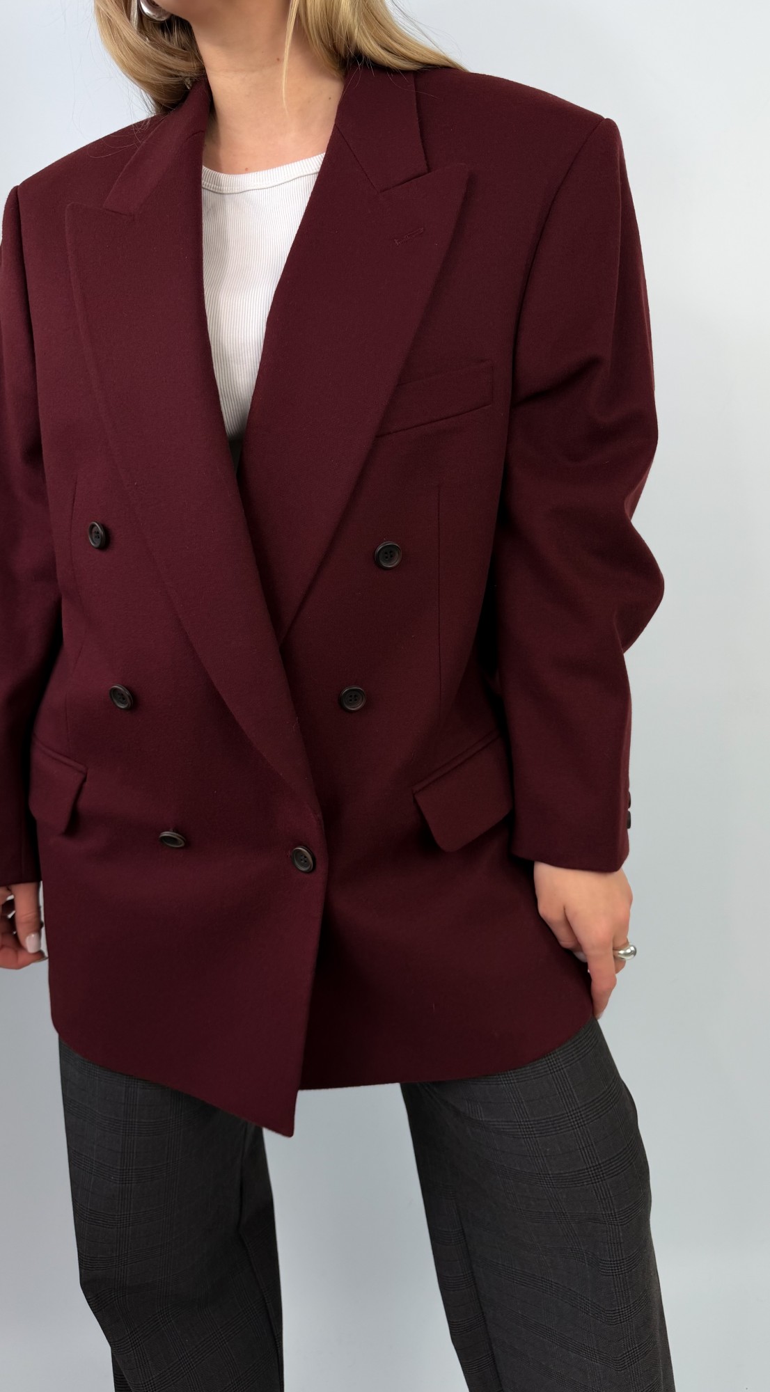 Marynarka dwurzędowa wełna/kaszmir vintage 