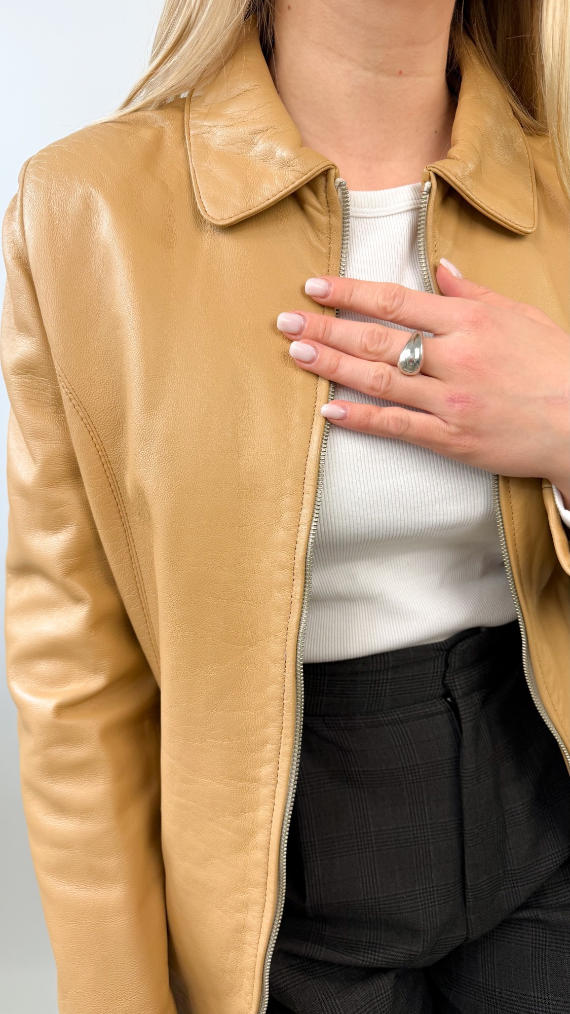 Vintage kurtka skóra naturalna karmelowa 