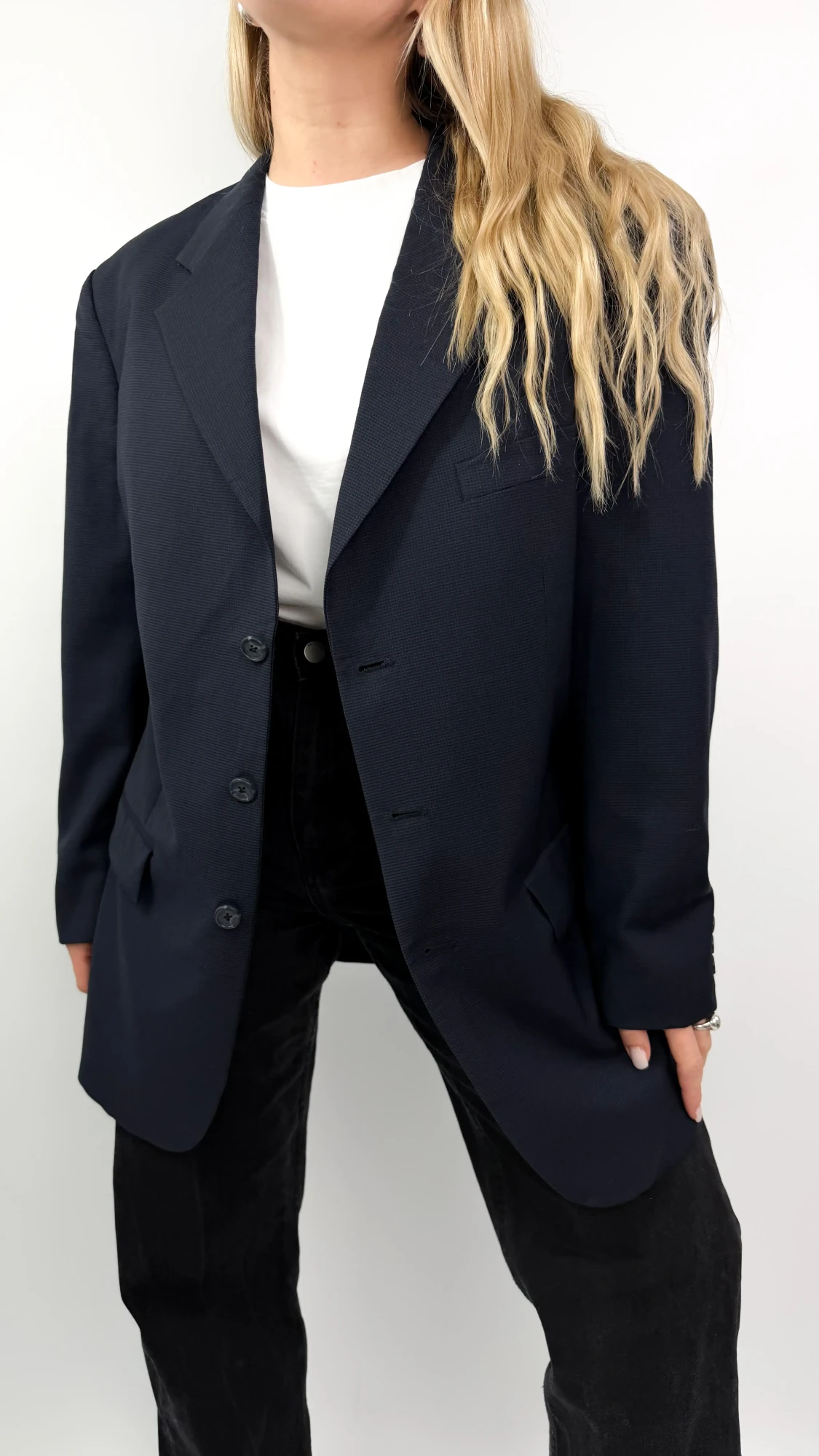 GIVENCHY granatowa wełniana marynarka 