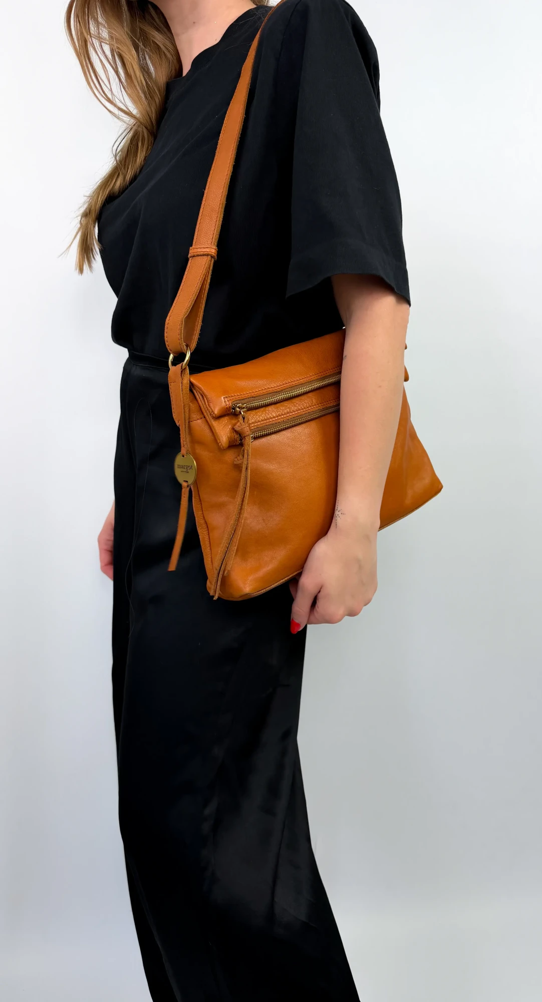 Margot New York koniakowa torba skórzana 