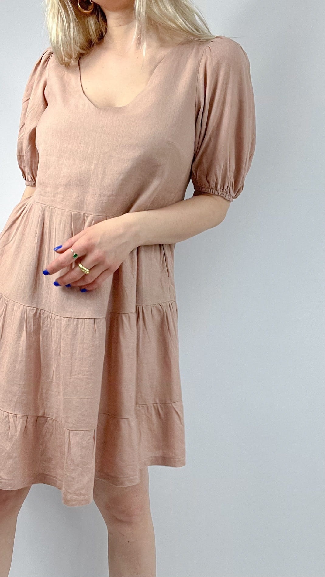 Lemoniada sukienka len/wiskoza brudny róż rozm 36